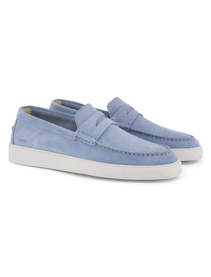 Blackstone instappers blauw leer