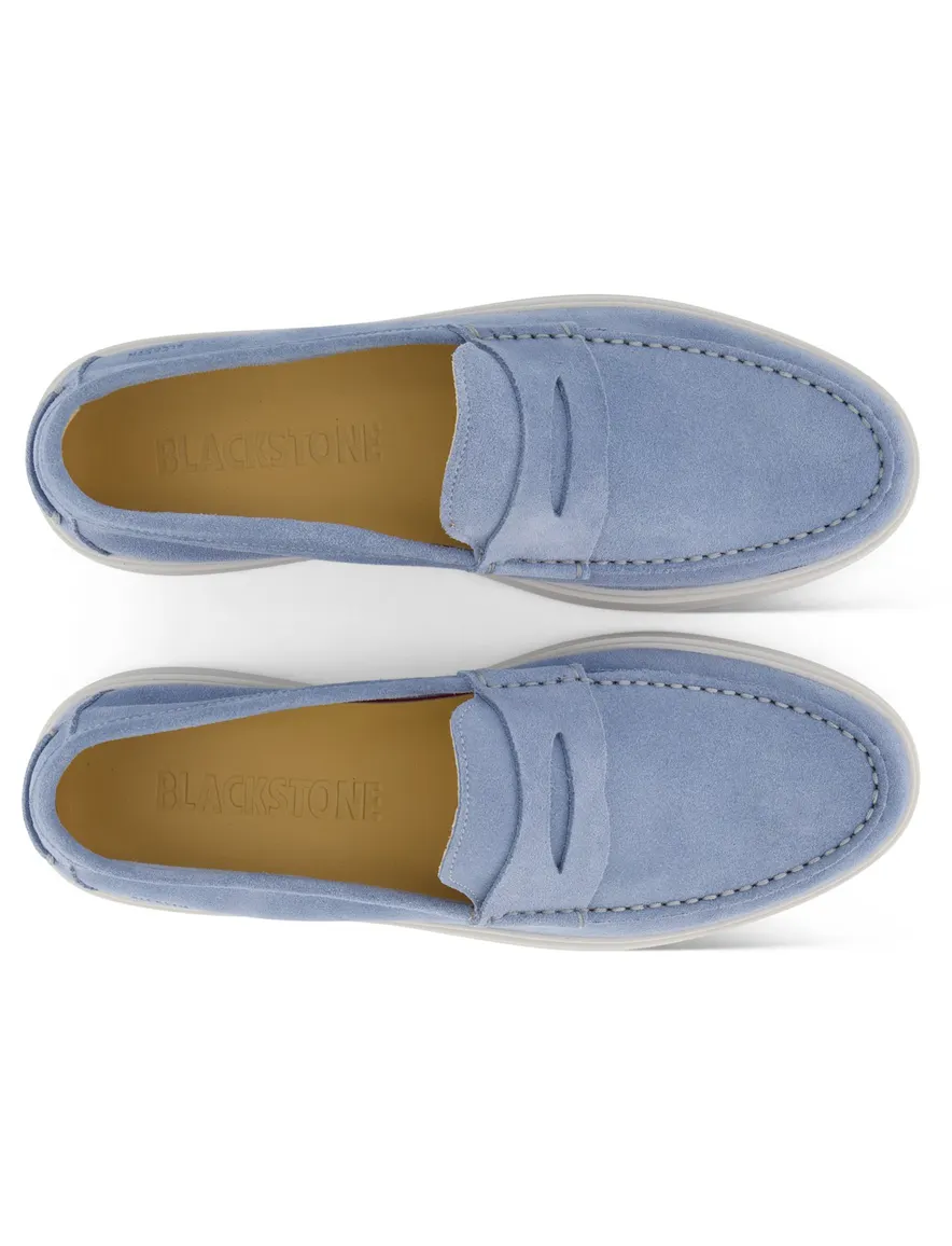 Blackstone instappers blauw leer