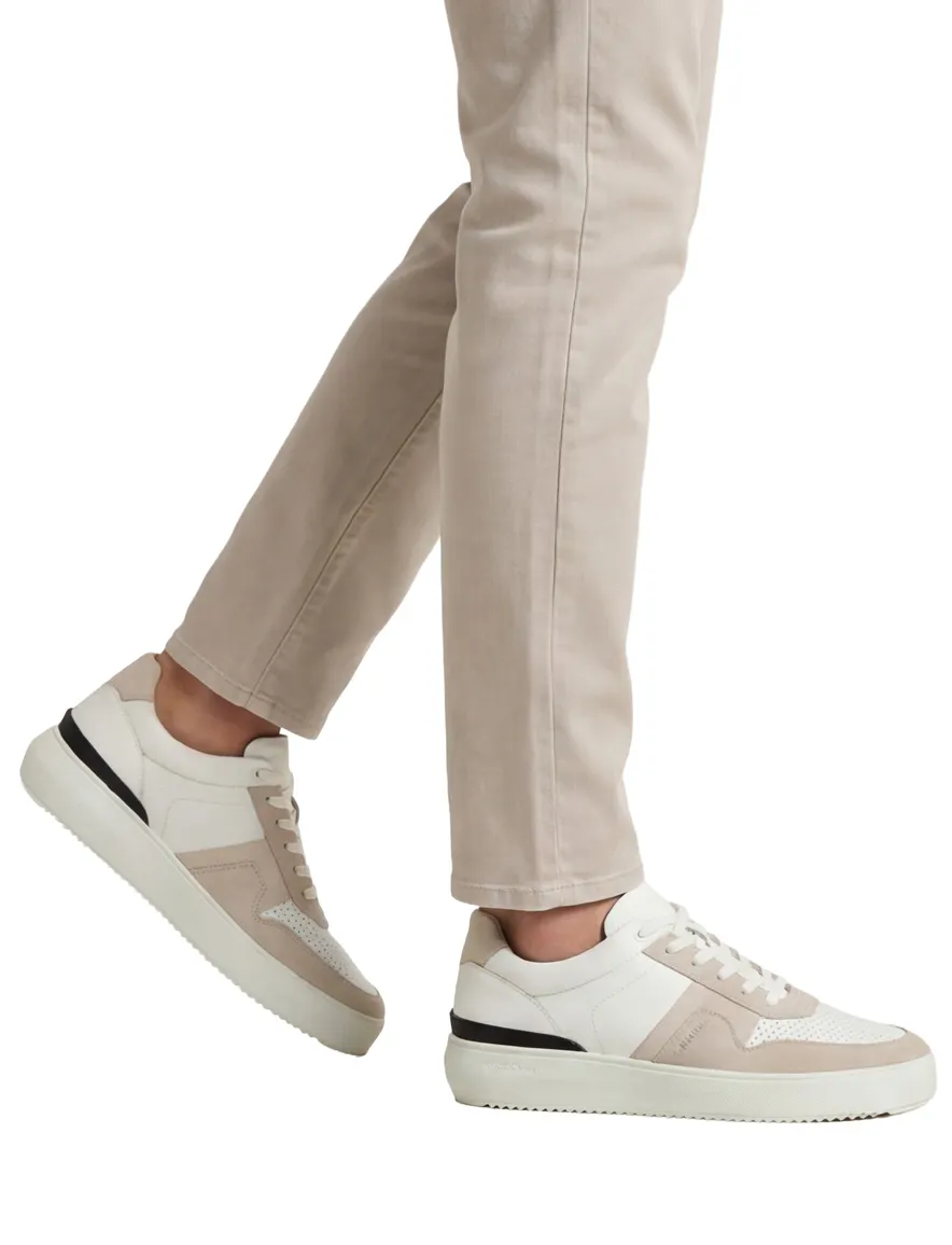 Blackstone sneakers wit beige veters