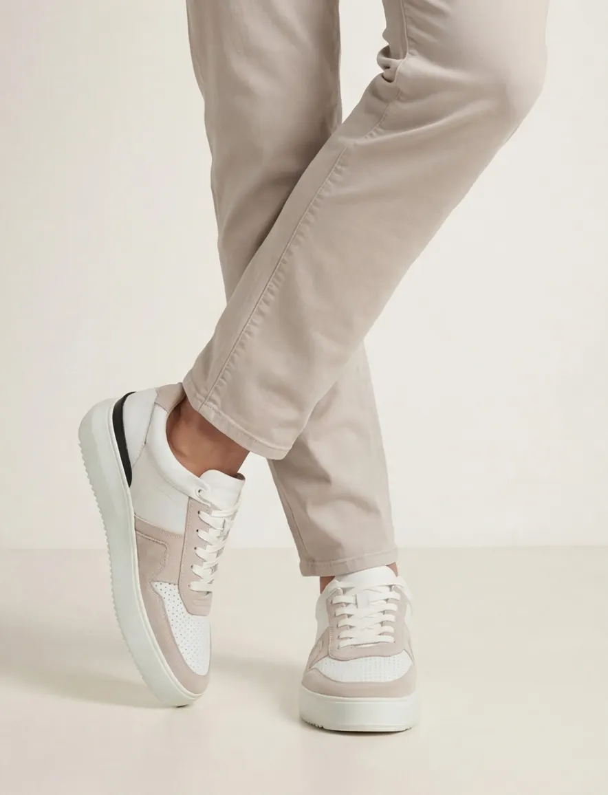 Blackstone sneakers wit beige veters