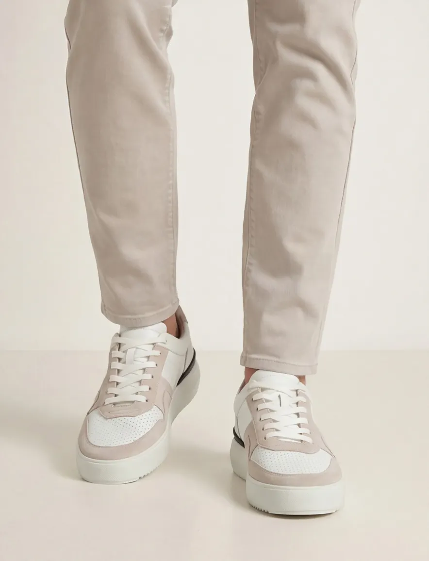 Blackstone sneakers wit beige veters