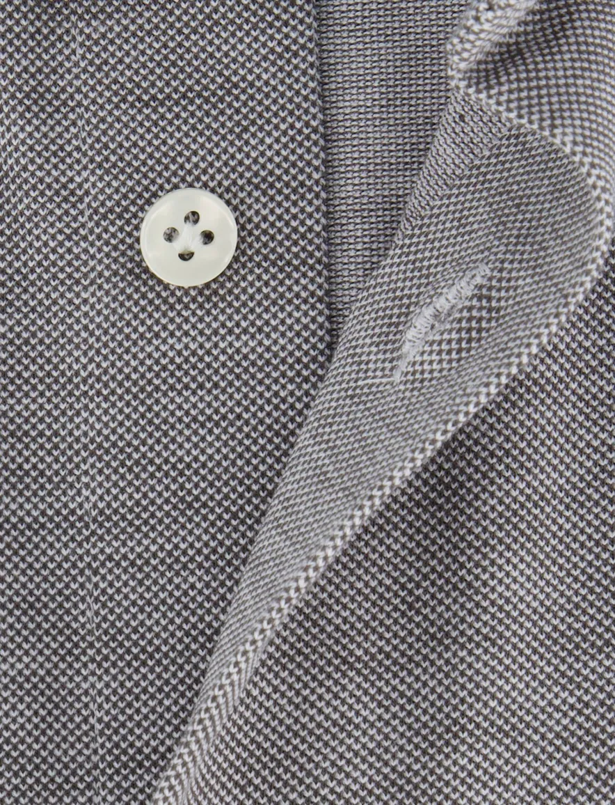 Profuomo overhemd grijs gemêleerd knitted