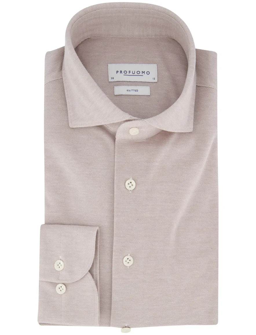 Profuomo overhemd knitted beige