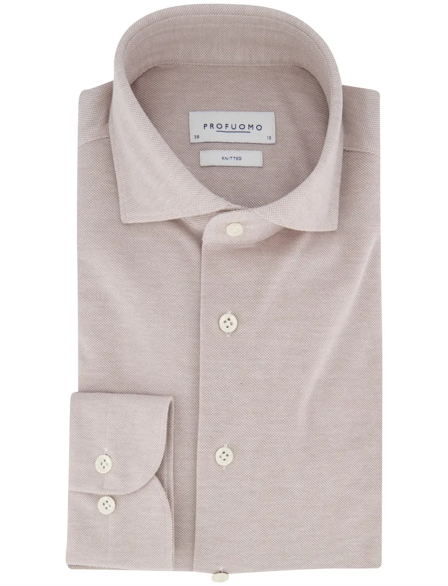 Profuomo overhemd knitted beige