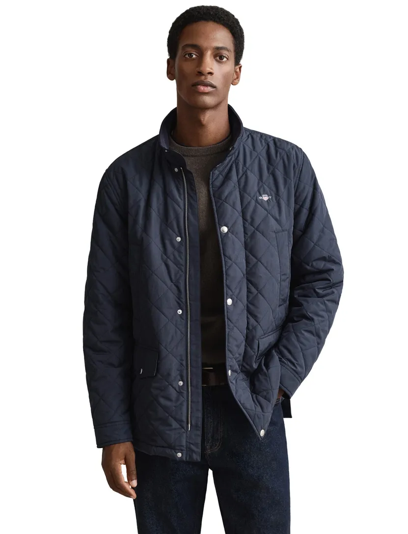 Gant Windcheater tussenjas donkerblauw effen