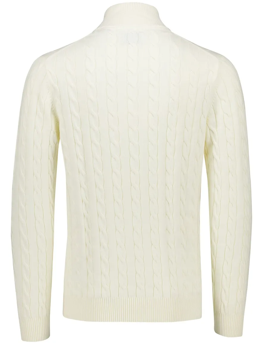 Gant trui beige half zip kabel