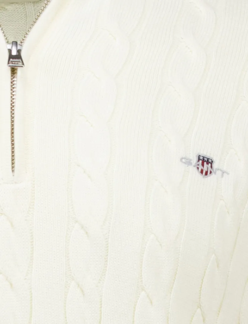 Gant trui beige half zip 100% katoen