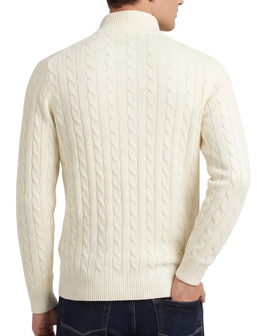 Gant trui beige half zip 100% katoen