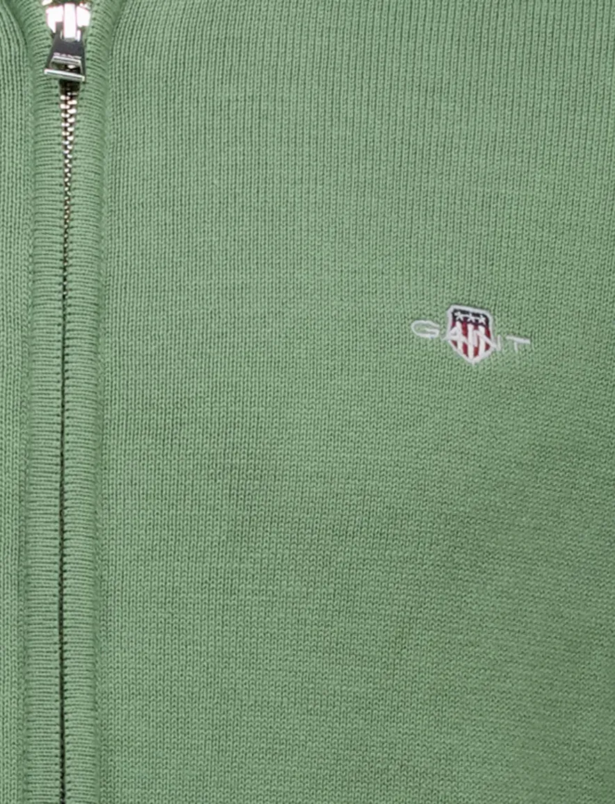 Gant vest groen dubbele rits