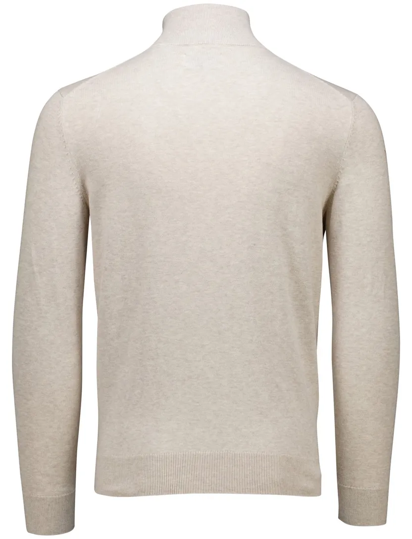 katoenen Gant half zip trui beige effen normale fit
