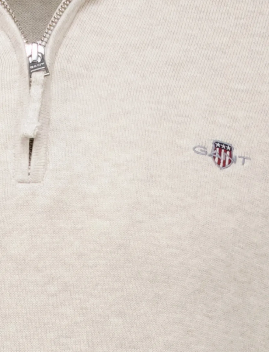 Gant half zip trui beige