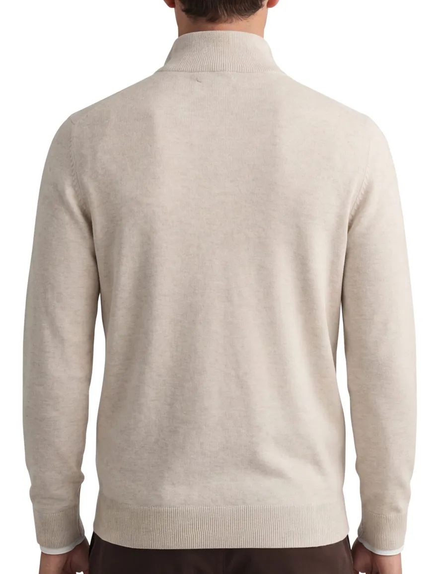 Gant half zip trui beige