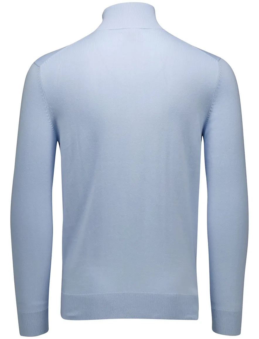 katoenen Gant half zip trui effen lichtblauw normale fit
