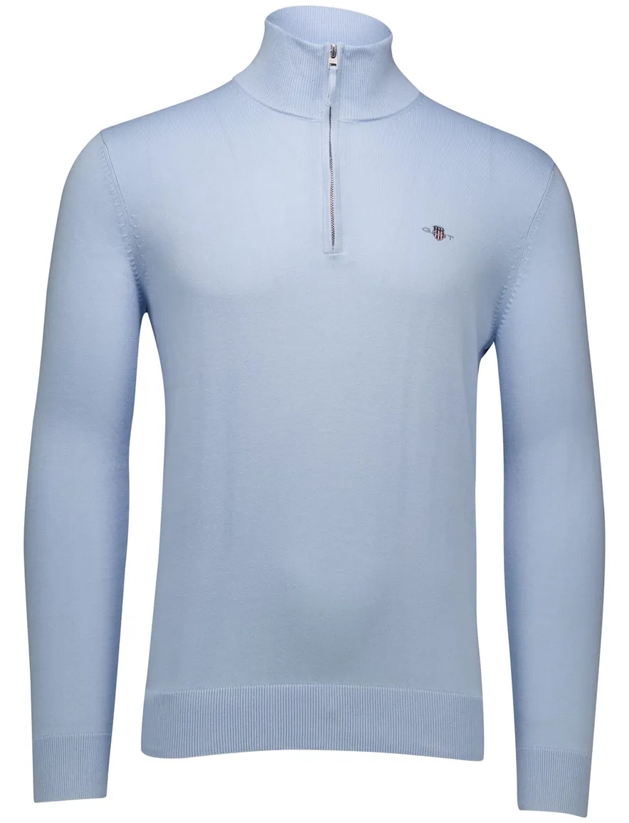 Gant half zip trui lichtblauw