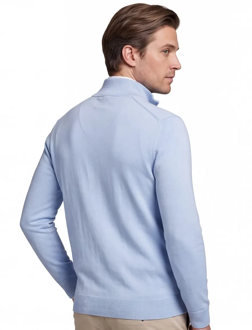 Gant half zip trui lichtblauw