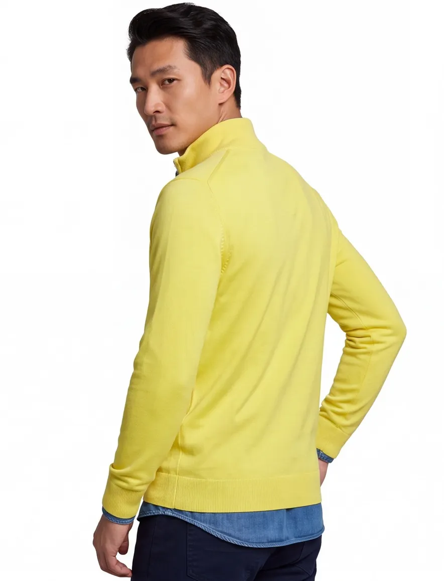 Gant half zip trui geel