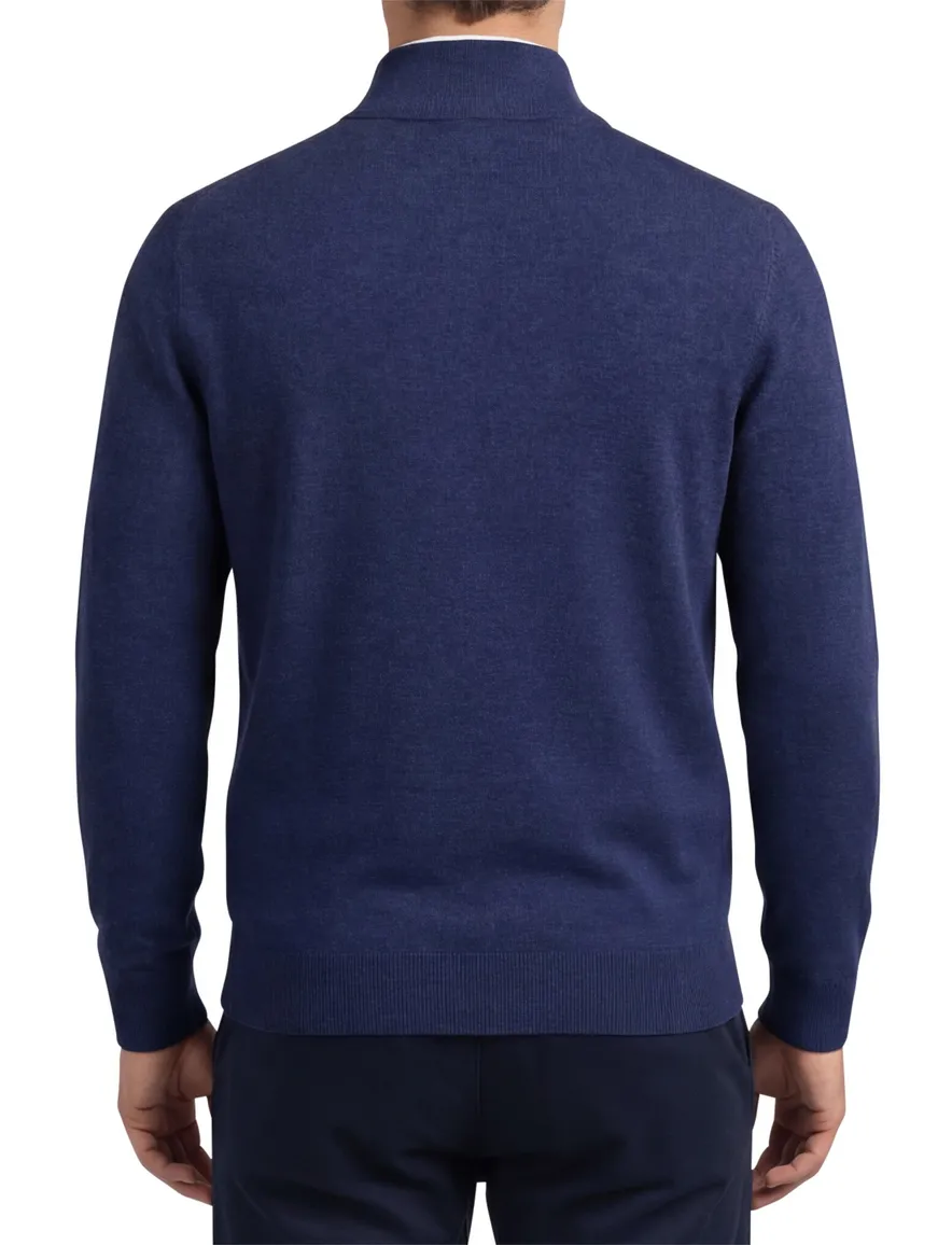 Gant half zip trui blauw katoen