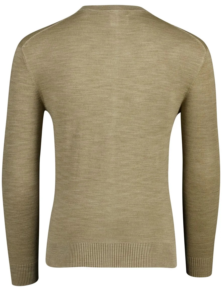 Gant sunfaded crew neck khaki gemeleerd normale fit