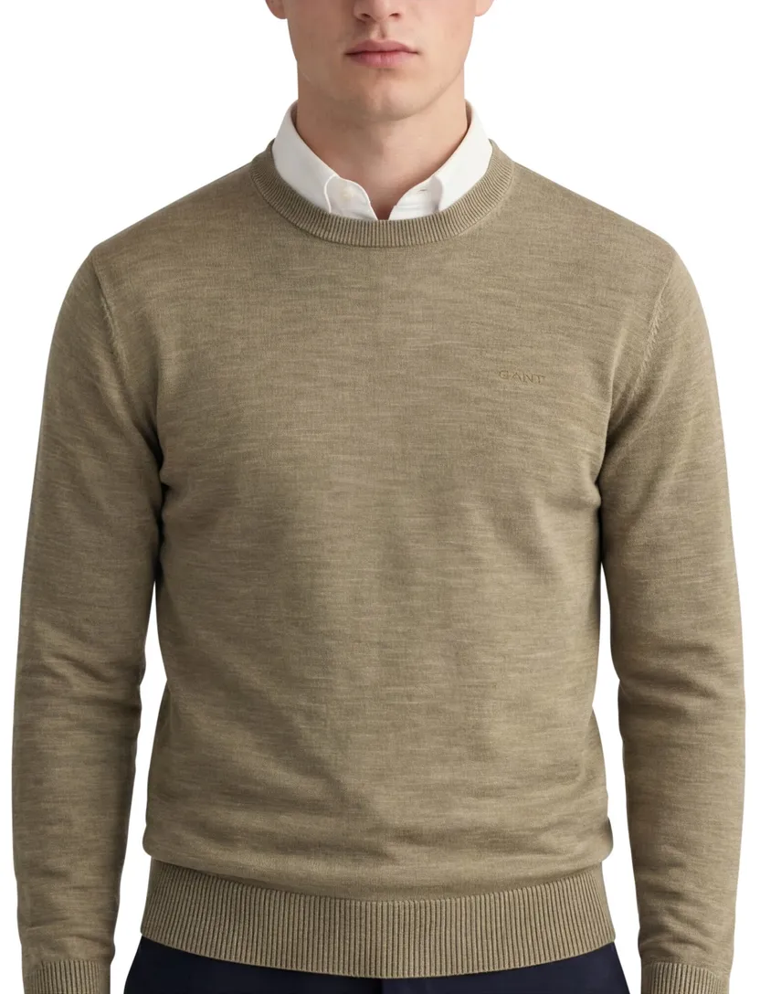 Gant sunfaded crew neck khaki normale fit