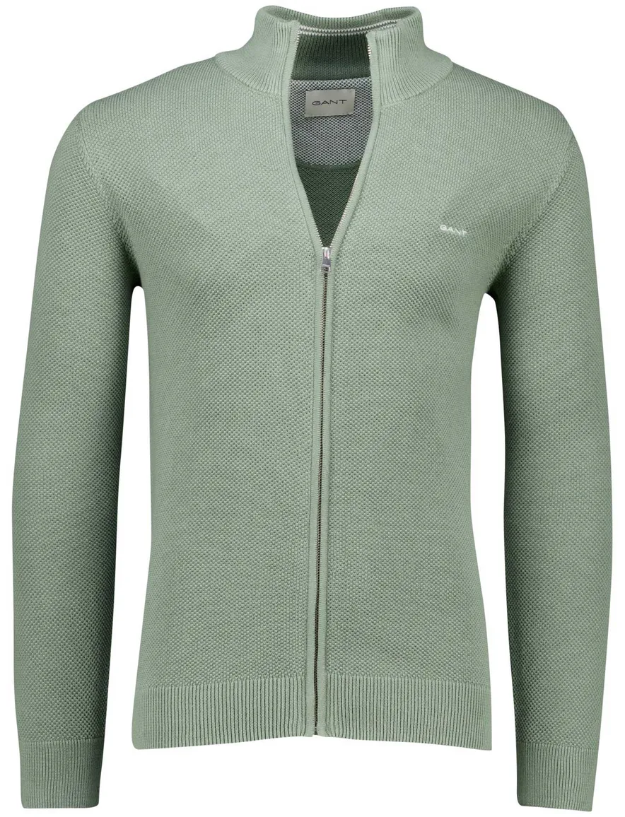 Gant vest groen pique katoen