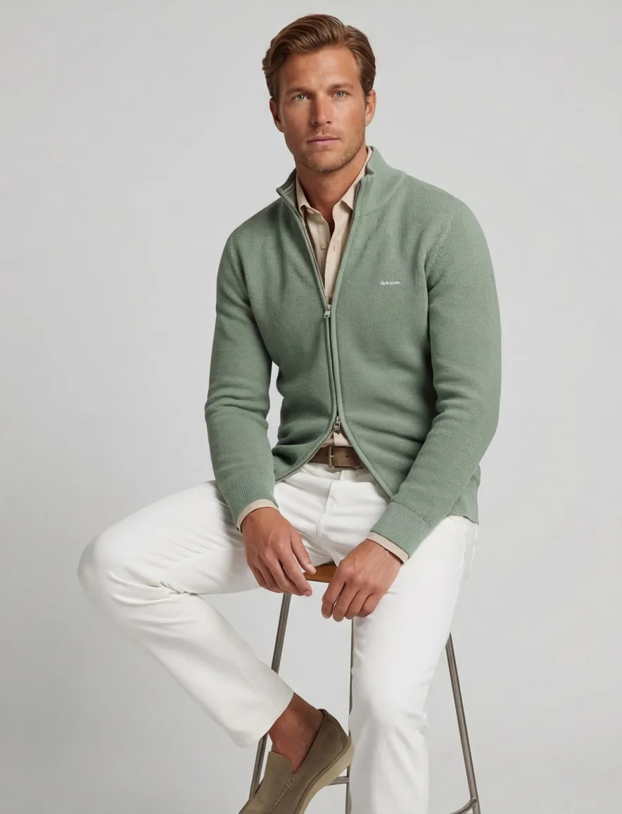 Gant vest groen pique katoen