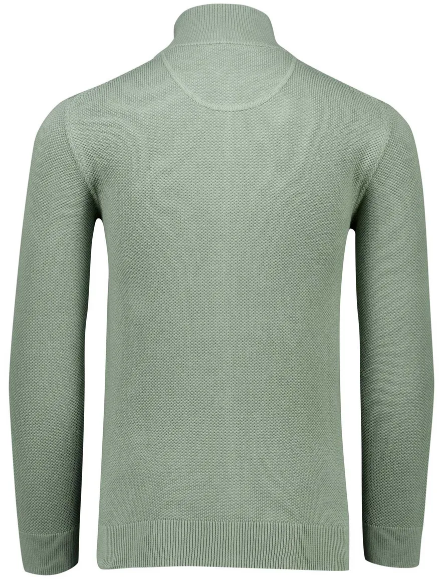 Gant vest groen gebreid effen katoen normale fit