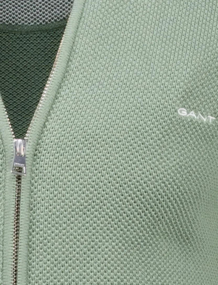 katoenen Gant vest groen normale fit gebreid