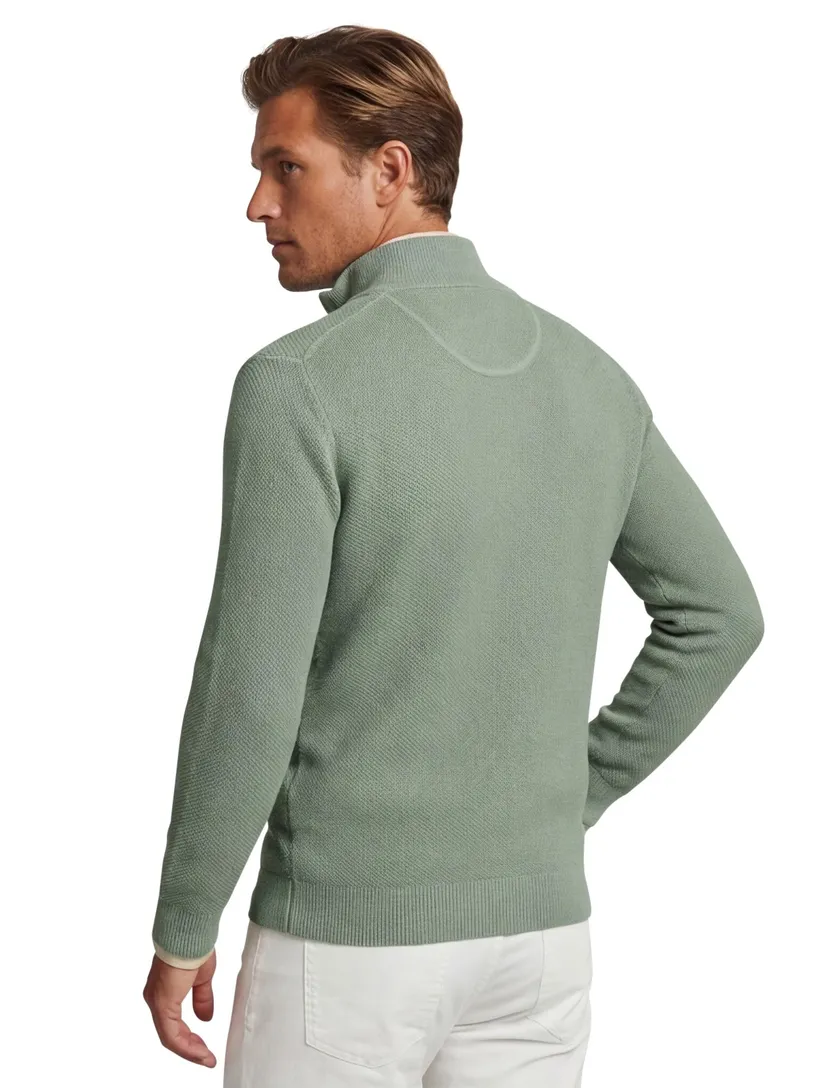katoenen Gant vest groen normale fit gebreid