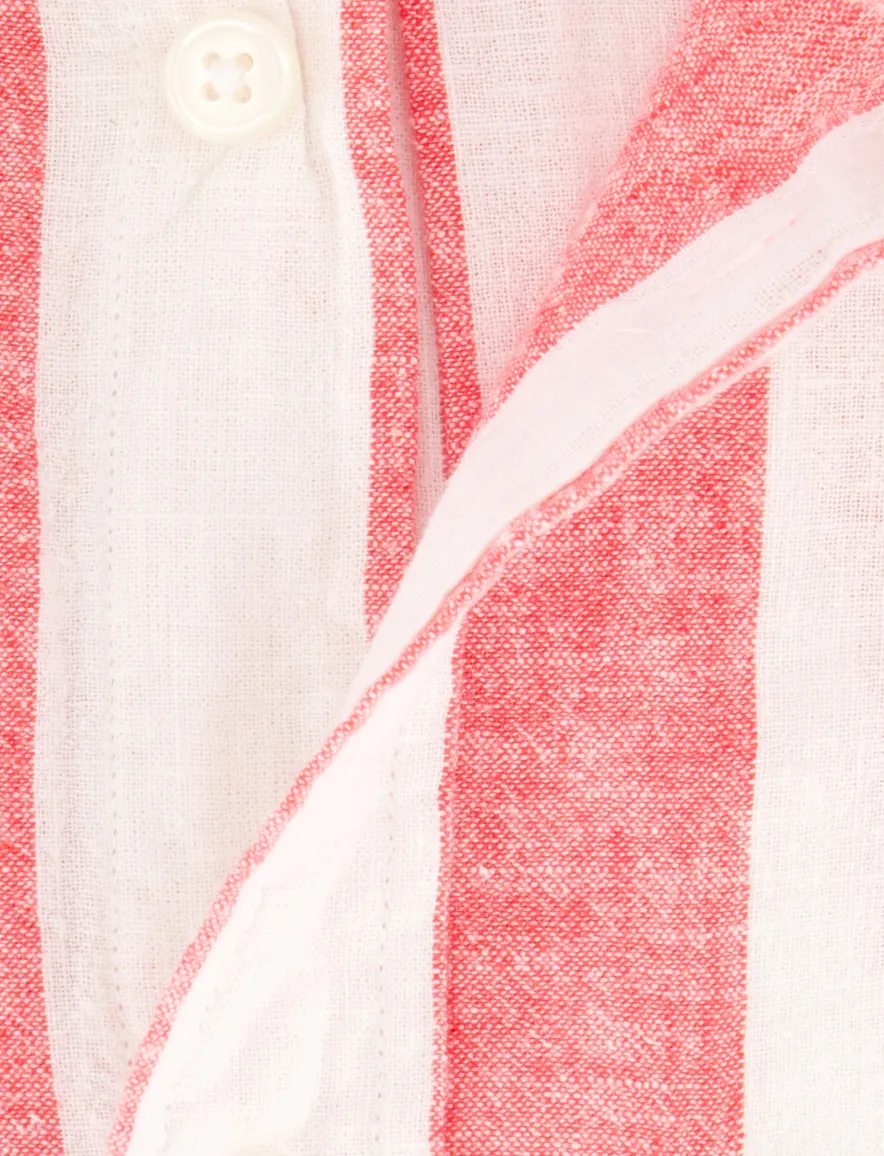 Gant overhemd rood wit gestreept wijde fit