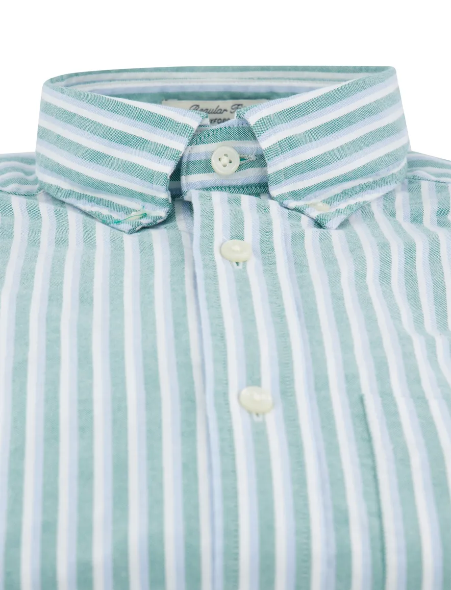 Gant overhemd blauw groen gestreept