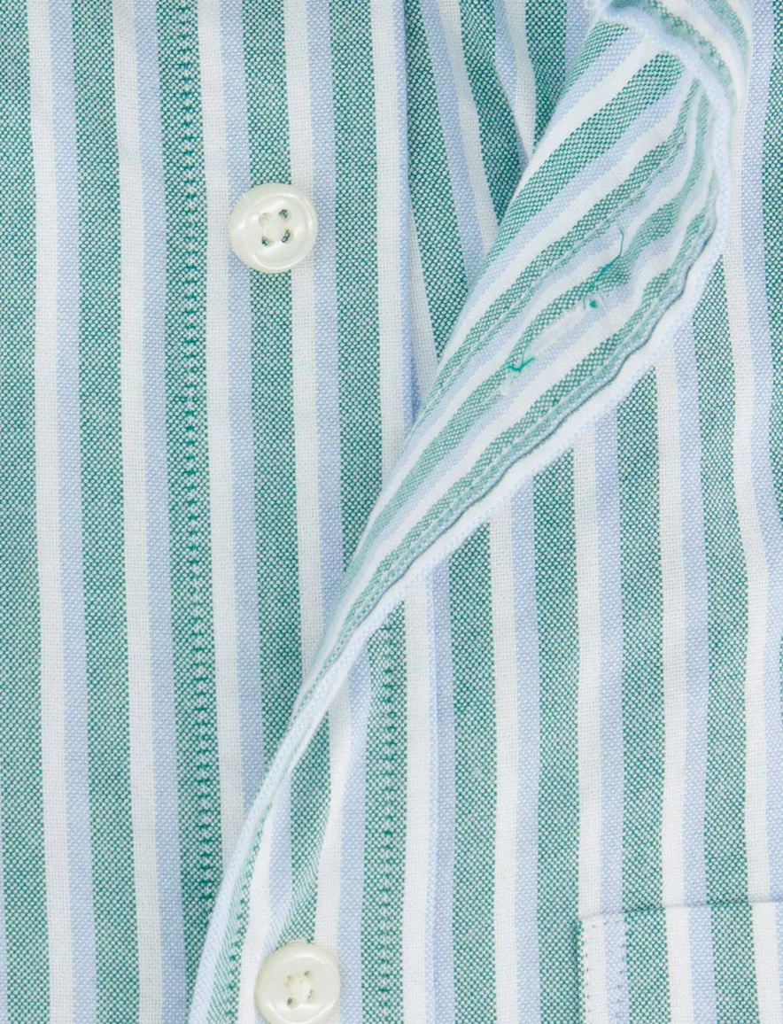 Gant overhemd blauw groen gestreept