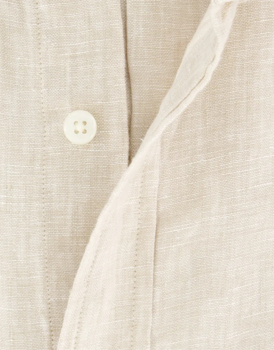 Gant overhemd beige linnen