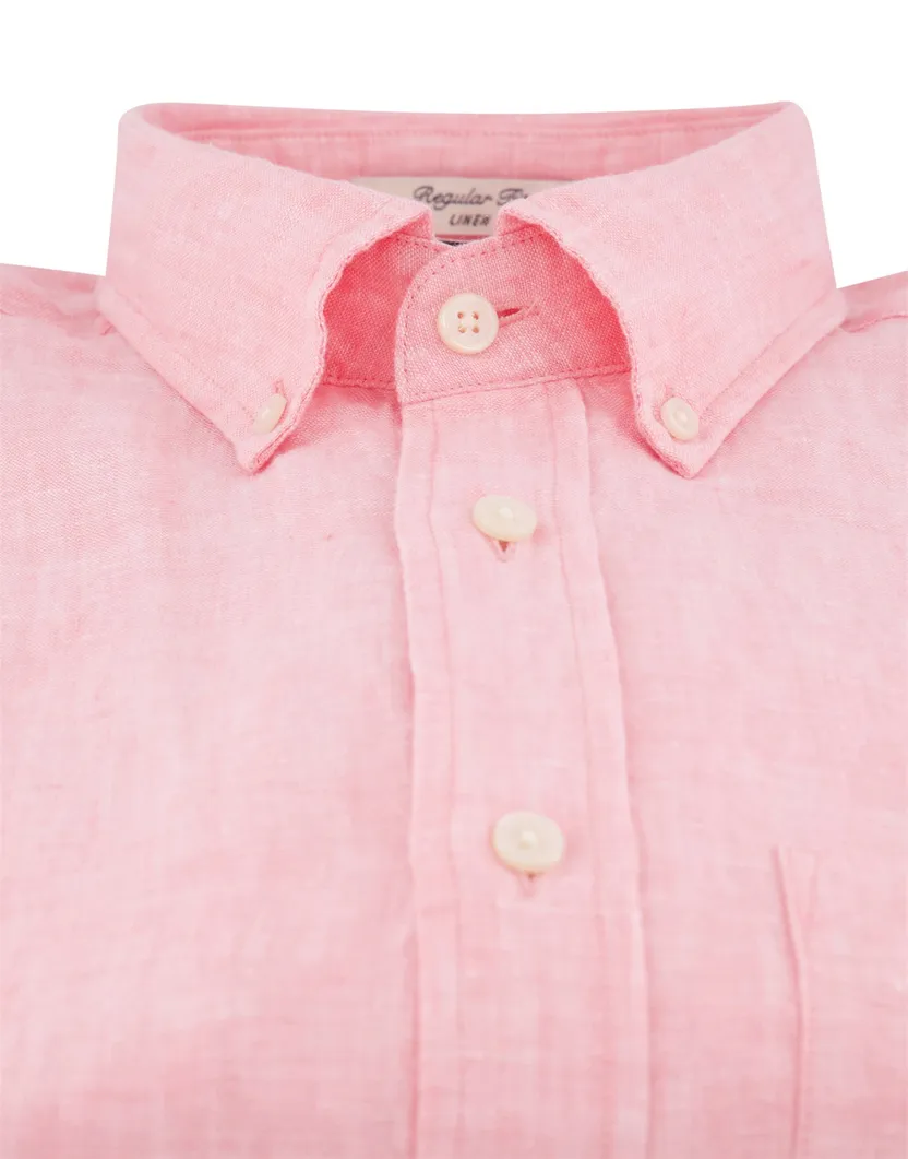 Gant overhemd roze linnen lange mouw