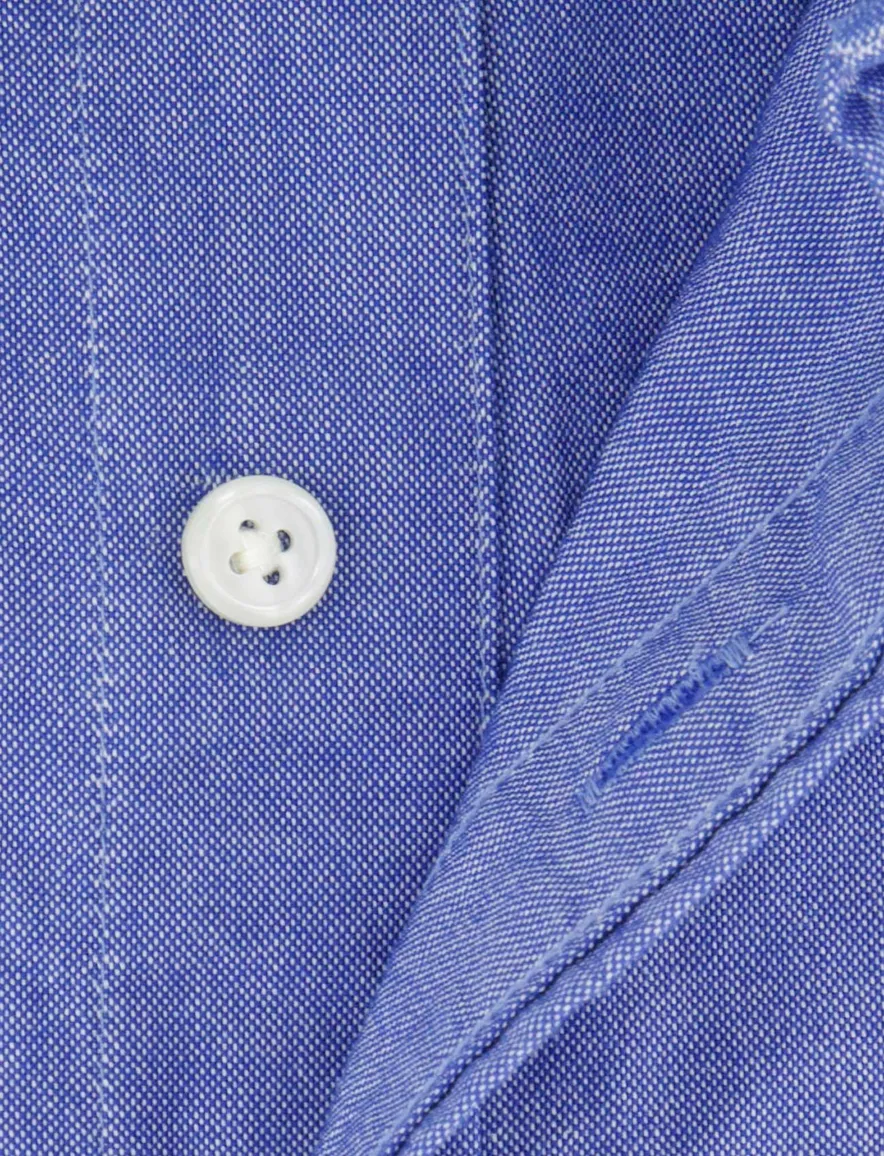 Gant overhemd korte mouw blauw borstzak