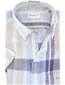 Gant overhemd korte mouw beige blauw geruit