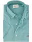 Gant overhemd korte mouw turquoise katoen