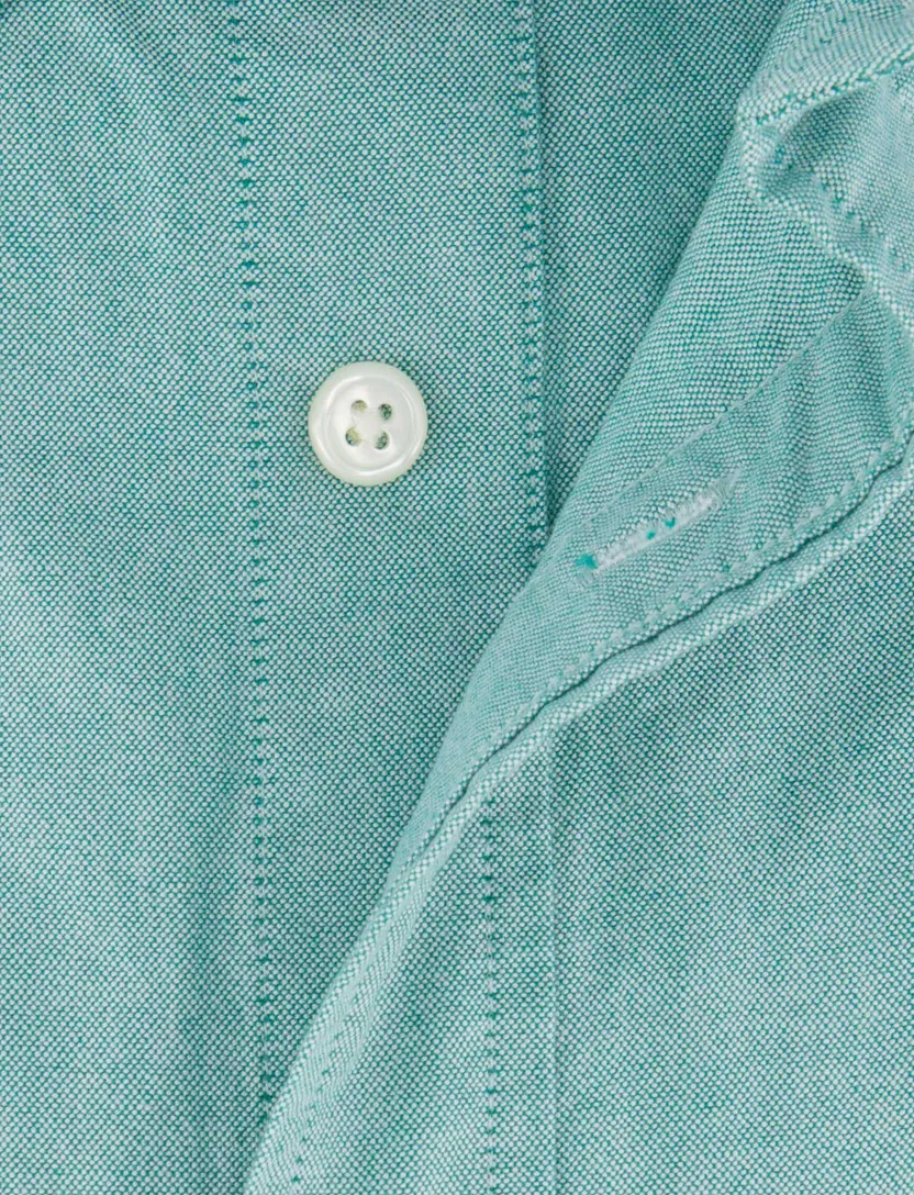 Gant overhemd korte mouw turquoise katoen