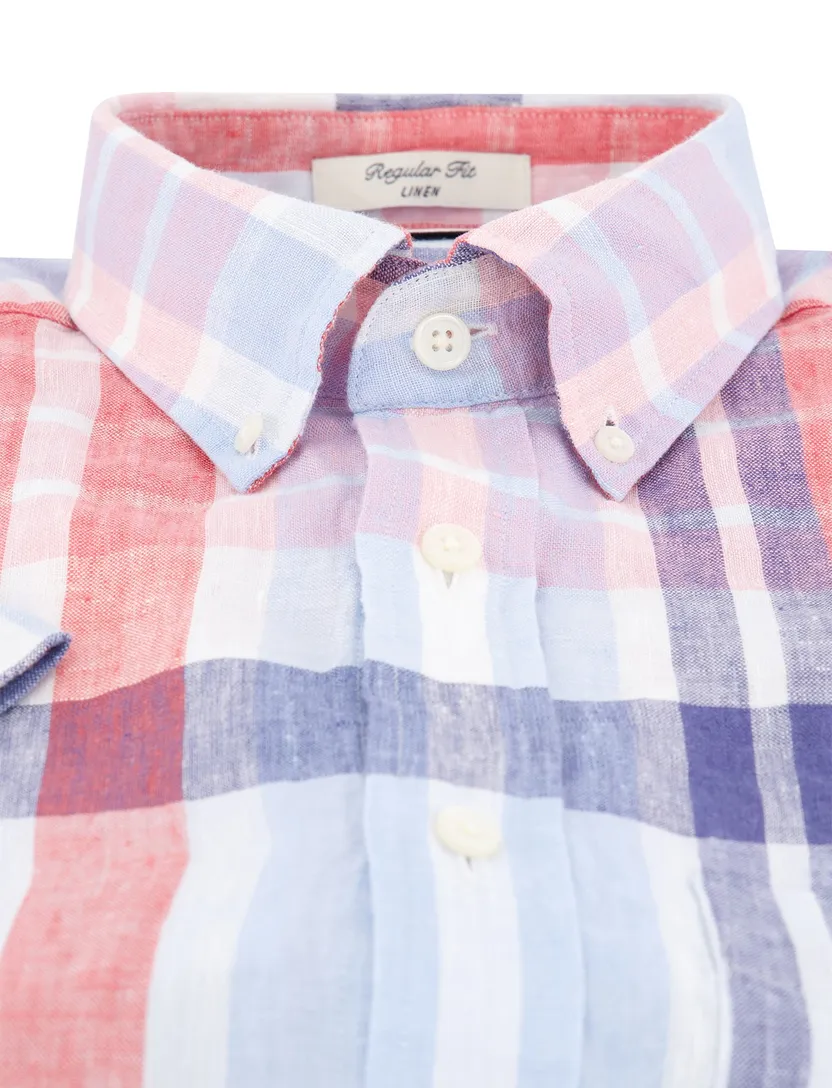 Gant overhemd korte mouw rood button-down