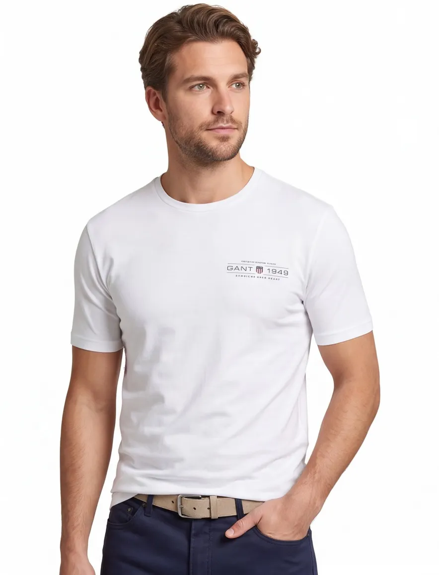 Gant printed graphic t-shirt wit korte mouw
