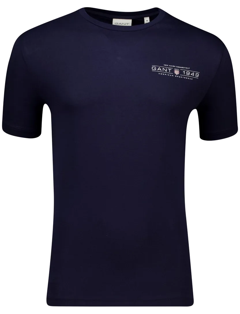 Gant printed graphic t-shirt donkerblauw katoen