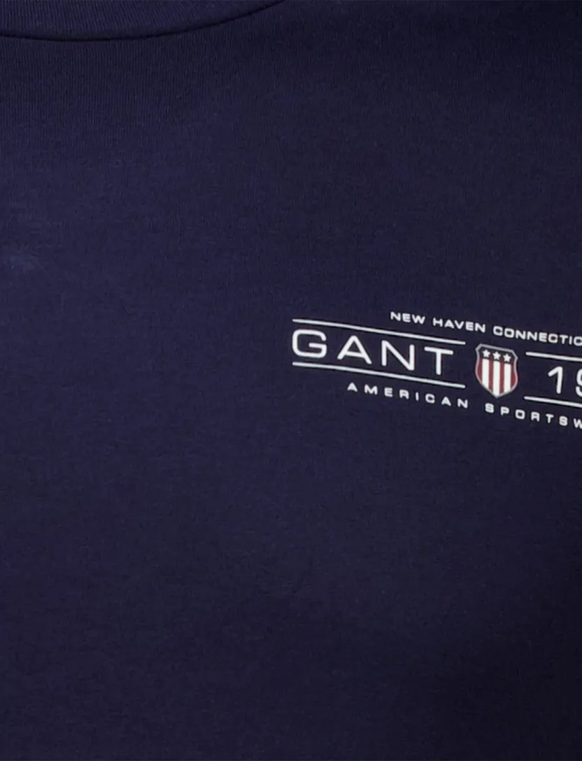Gant printed graphic t-shirt donkerblauw katoen