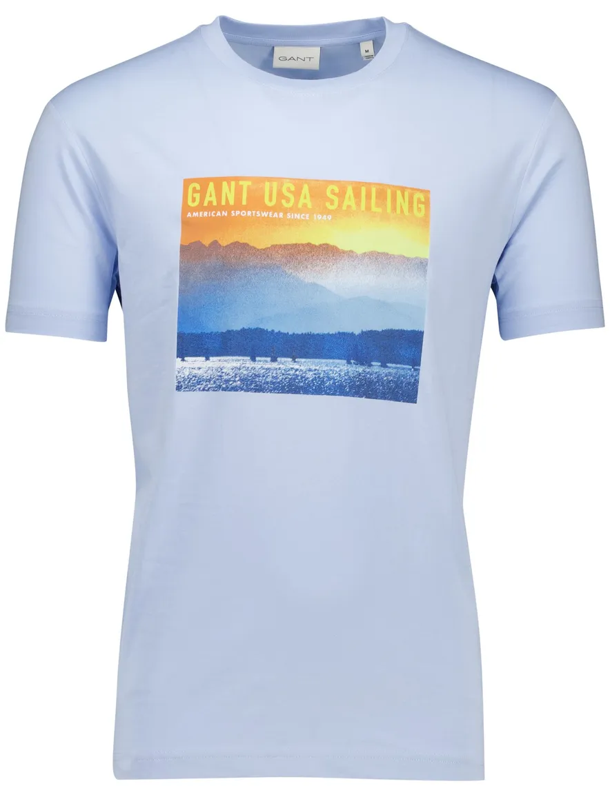 Gant t-shirt blauw Placed Graphic