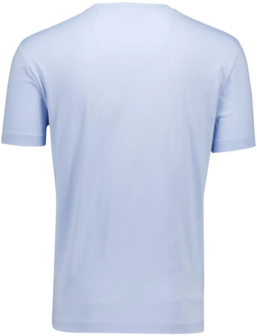 Gant t-shirt effen blauw opdruk katoen normale fit
