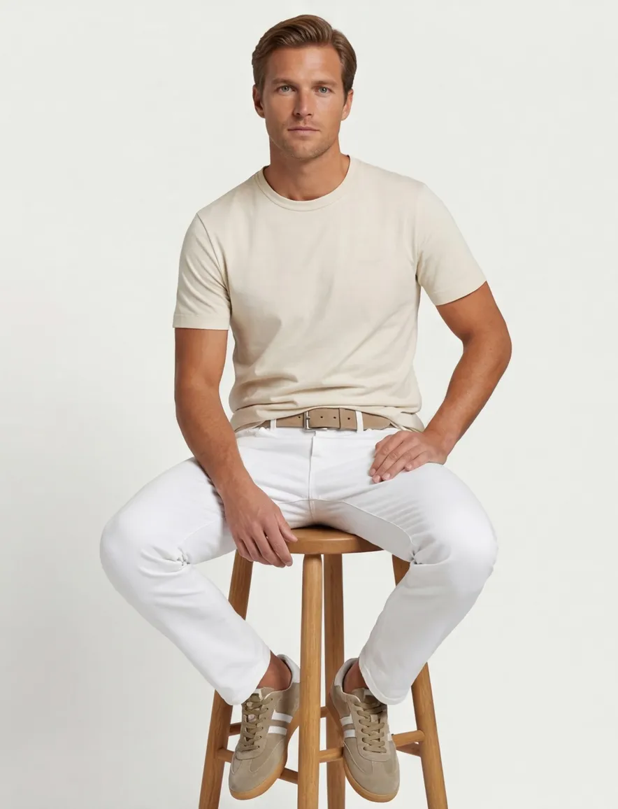 Gant T-shirt ecru 100% katoen