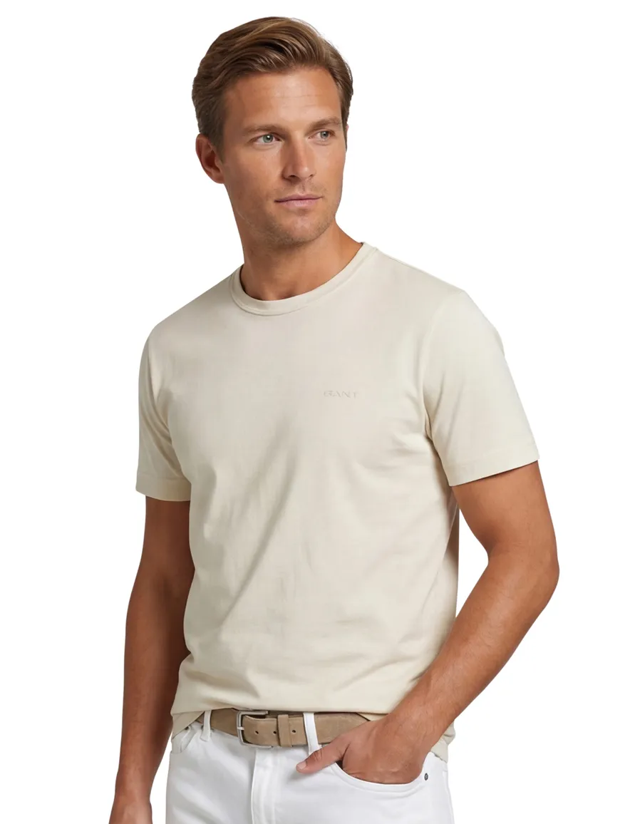 Gant T-shirt ecru 100% katoen