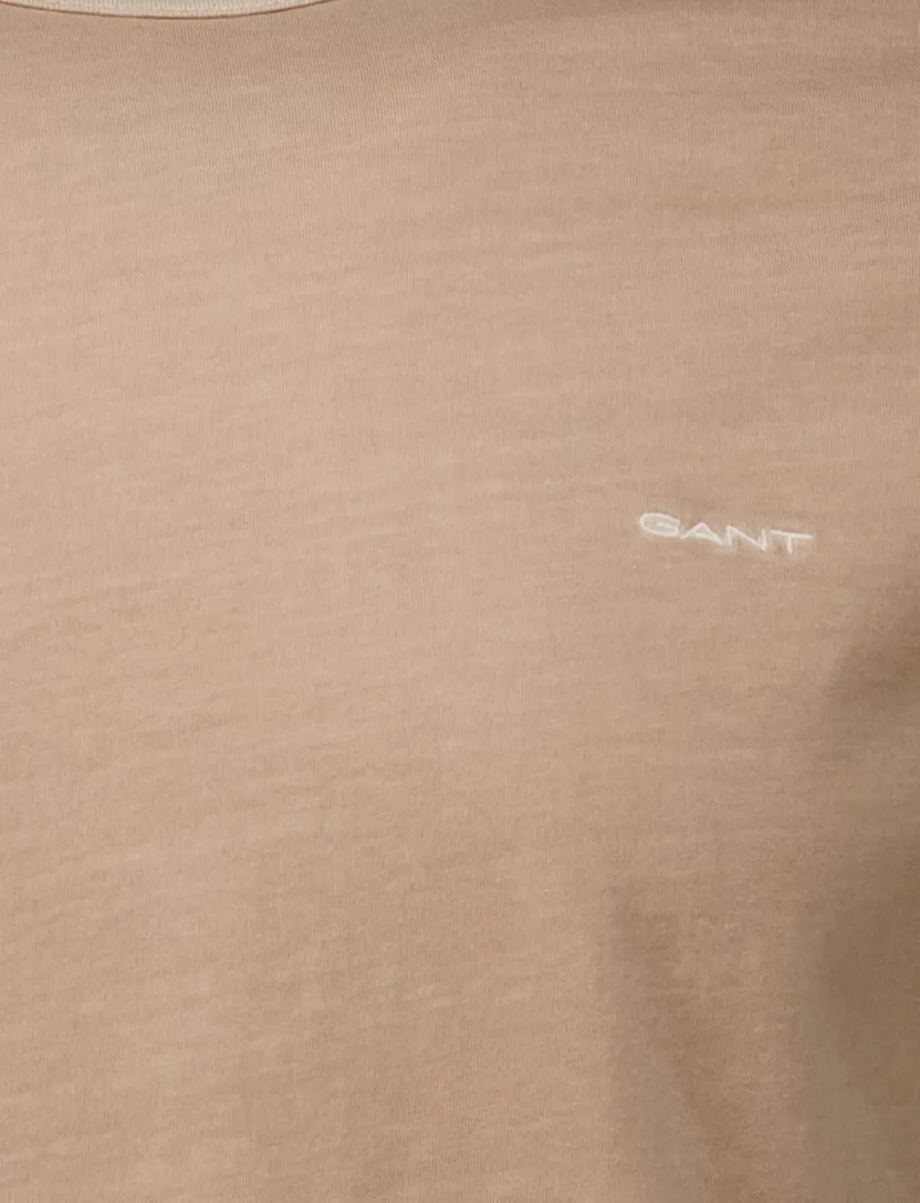 Gant T-shirt bruin effen Sunfaded SS normale fit katoen