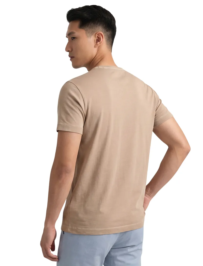 Gant T-shirt bruin effen Sunfaded SS normale fit katoen