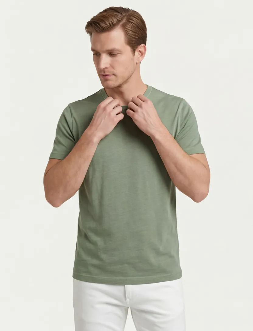Gant sunfaded t-shirt groen gemêleerd
