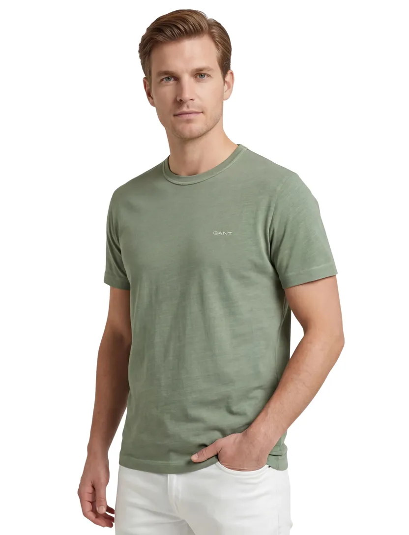 Gant sunfaded t-shirt groen gemêleerd