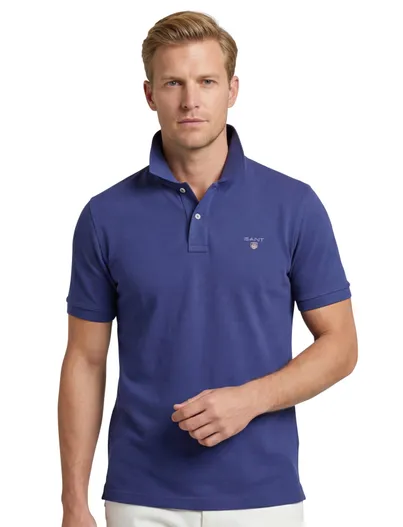 Gant Gant Shield polo regular fit donkerblauw